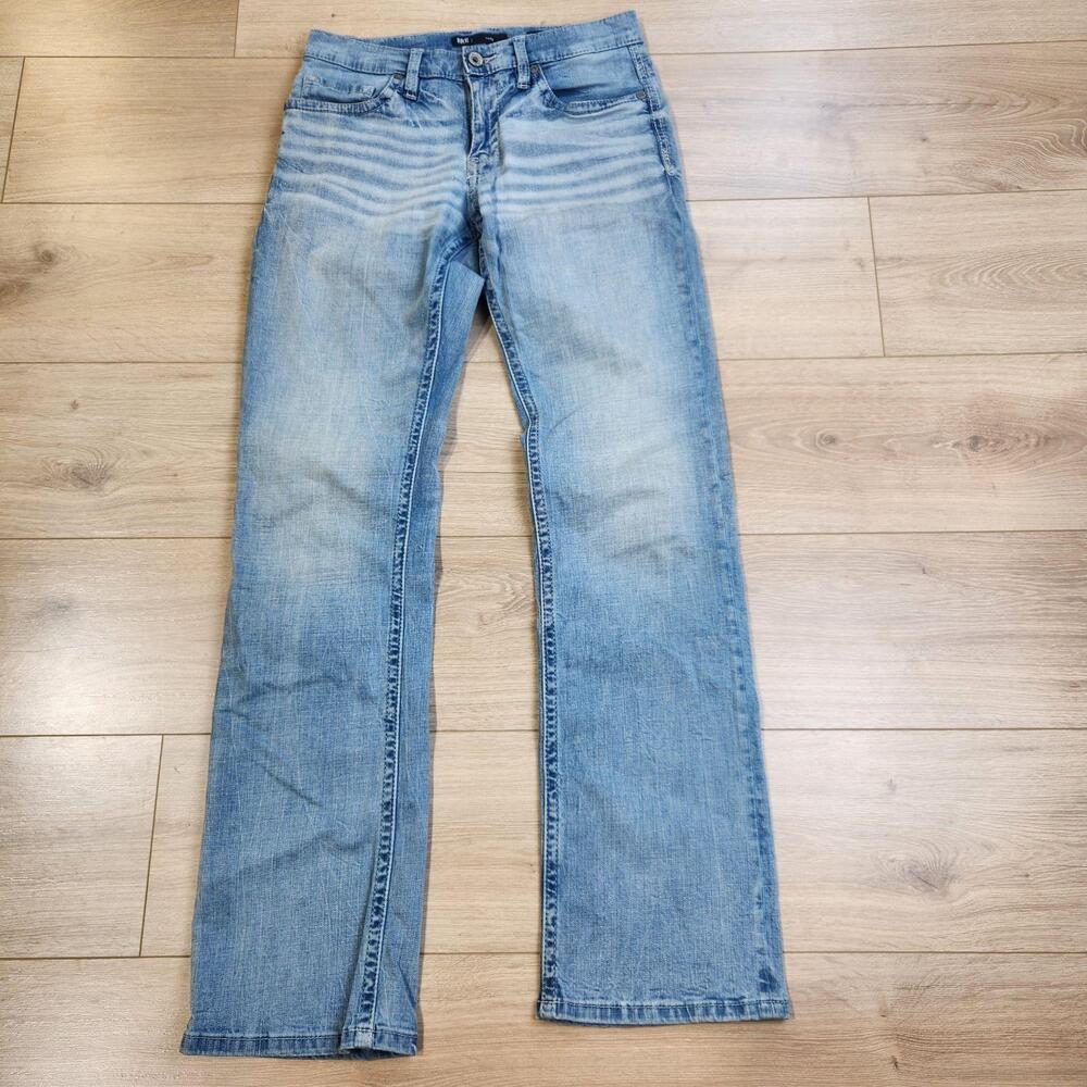 BKE Jake Straight Jeans Mens 29x34 Light Wash Blue Straight Denim Stretch